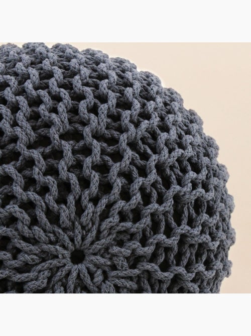 Pouf rond tricot 40x30cm - Kiabi
