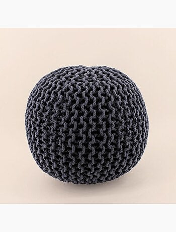 Pouf rond tricot 40x30cm