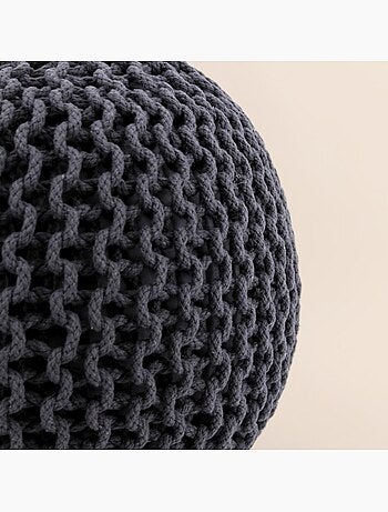 Pouf rond tricot 40x30cm