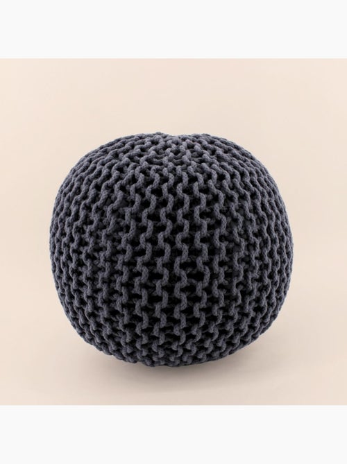 Pouf rond tricot 40x30cm - Kiabi