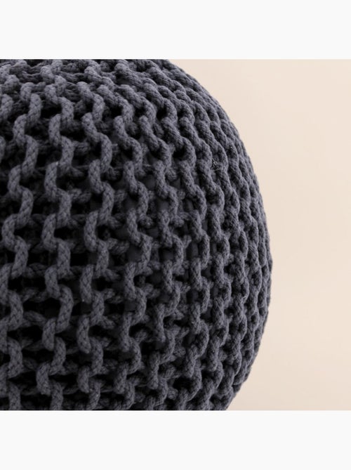 Pouf rond tricot 40x30cm - Kiabi