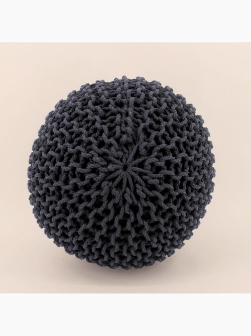Pouf rond tricot 40x30cm - Kiabi