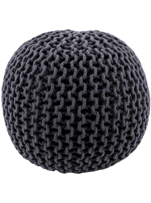 Pouf rond tricot 40x30cm - Kiabi