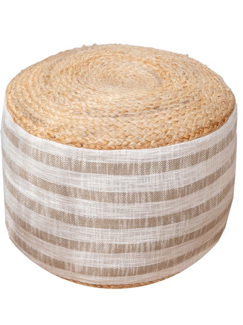 Pouf slub rayé jute SAHAR - Kiabi