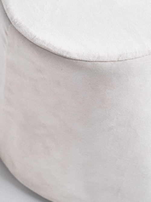 Pouf stockholm en velours Craie - Kiabi