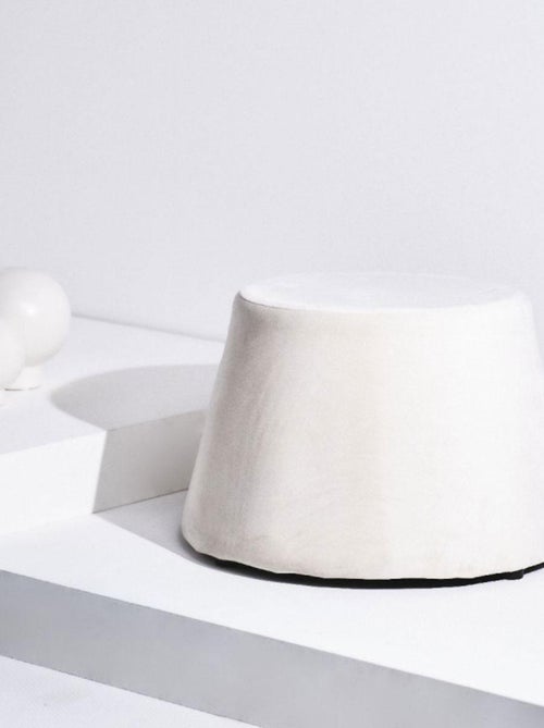 Pouf stockholm en velours Craie - Kiabi