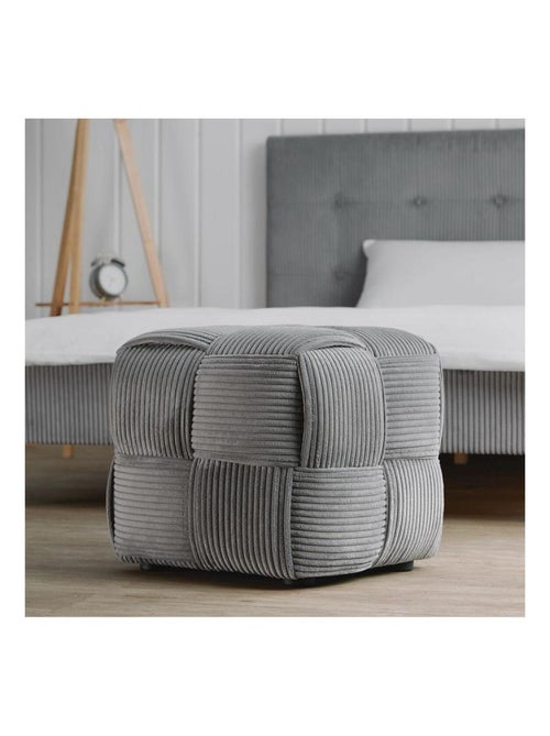 Pouf Tabouret en Corde Gris Petit - Kiabi