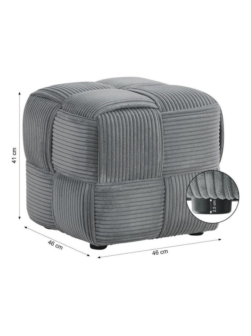 Pouf Tabouret en Corde Gris Petit Gris - Kiabi