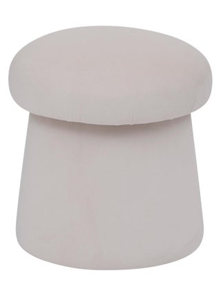 Pouf velours champignon "Noa" Atmosphera - Ivoire