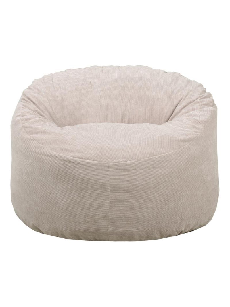Pouf Velours Côtelé - Doux, Confortable et Élégant - Bananair Beige - Kiabi