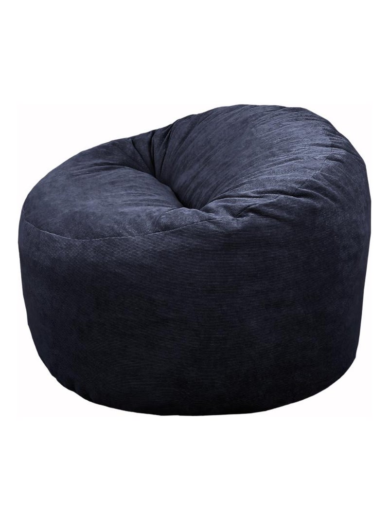 Pouf Velours Côtelé - Doux, Confortable et Élégant - Bananair Bleu nuit - Kiabi