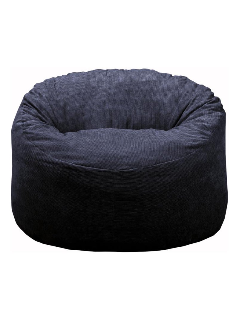 Pouf Velours Côtelé - Doux, Confortable et Élégant - Bananair Bleu nuit - Kiabi