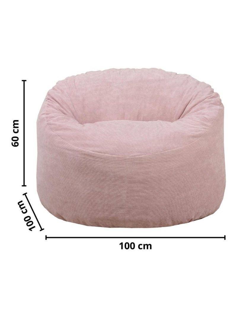 Pouf Velours Côtelé - Doux, Confortable et Élégant - Bananair Rose - Kiabi