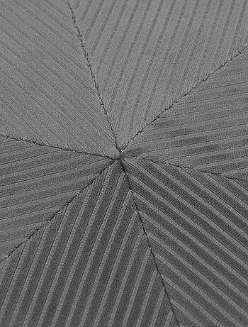 Pouf velours côtelé 35 cm gris