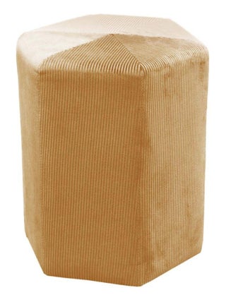 Pouf velours côtelé 35 cm jaune