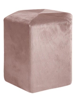 Pouf velours côtelé 35 cm rose