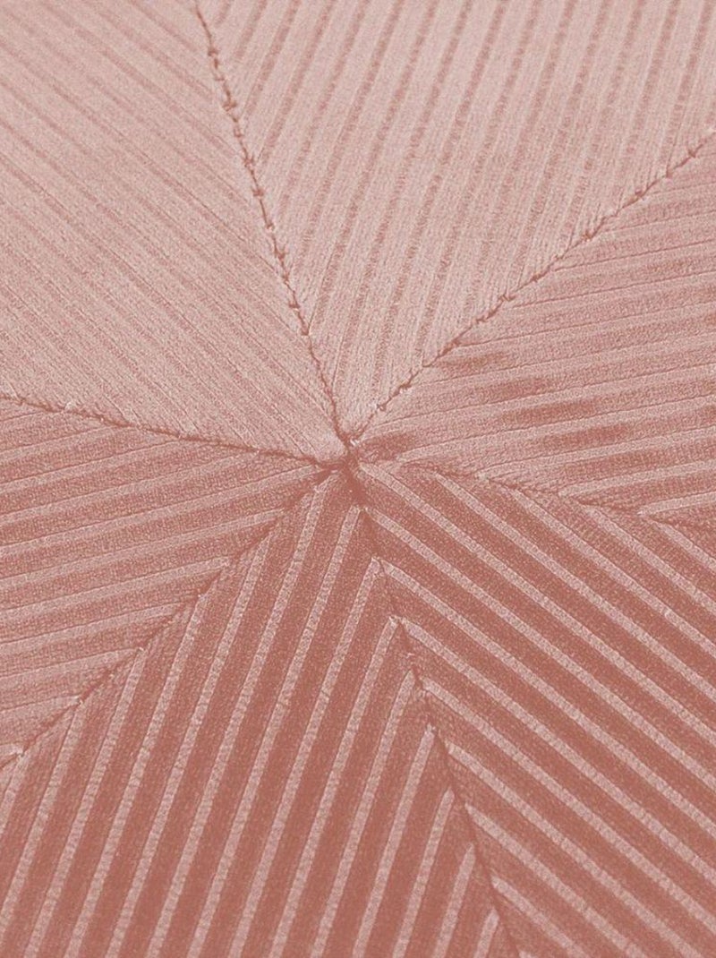 Pouf velours côtelé 35 cm rose Rose - Kiabi
