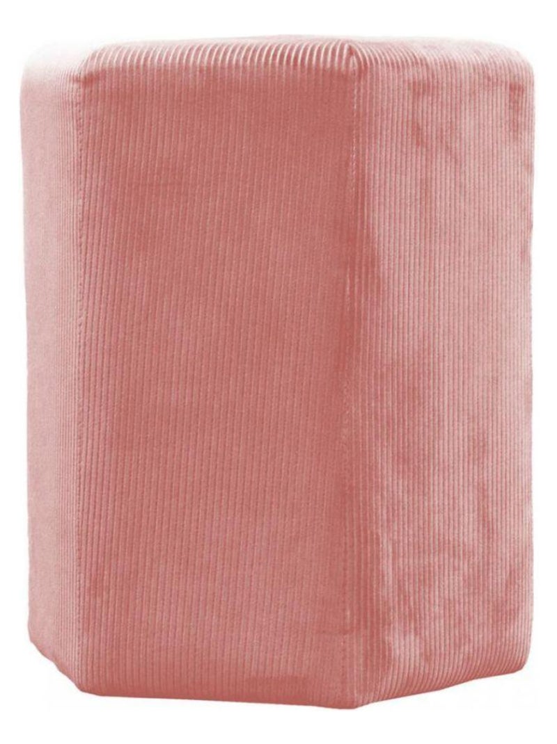 Pouf velours côtelé 35 cm rose Rose - Kiabi