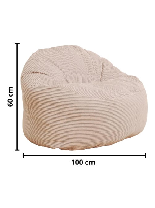 Pouf velours côtelé épais - Bananair - Kiabi