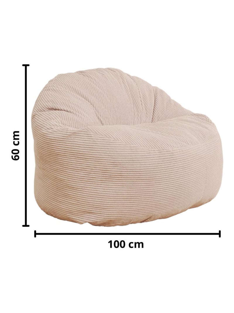 Pouf velours côtelé épais - Bananair Blanc - Kiabi