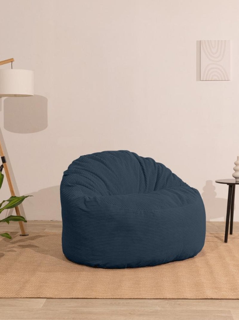 Pouf velours côtelé épais - Bananair Bleu foncé - Kiabi
