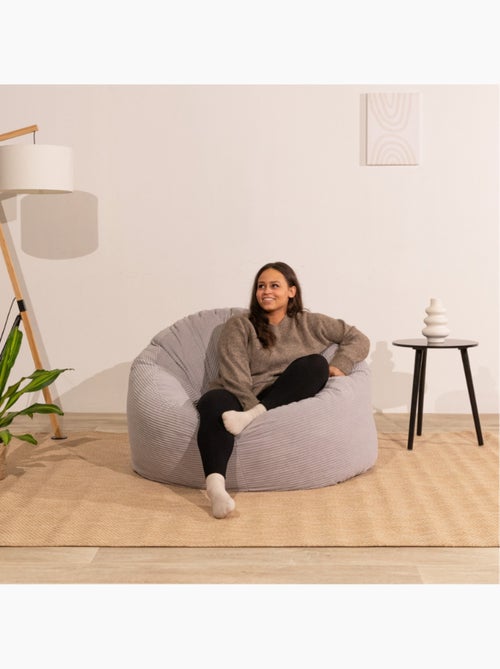 Pouf velours côtelé épais - Bananair - Kiabi