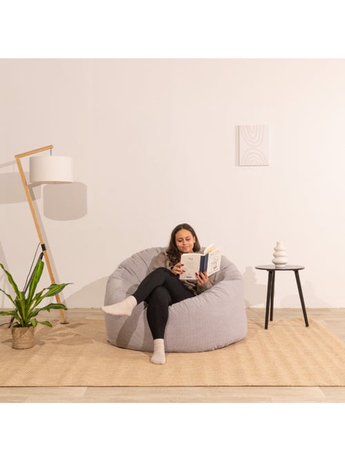 Pouf velours côtelé épais - Bananair - Kiabi