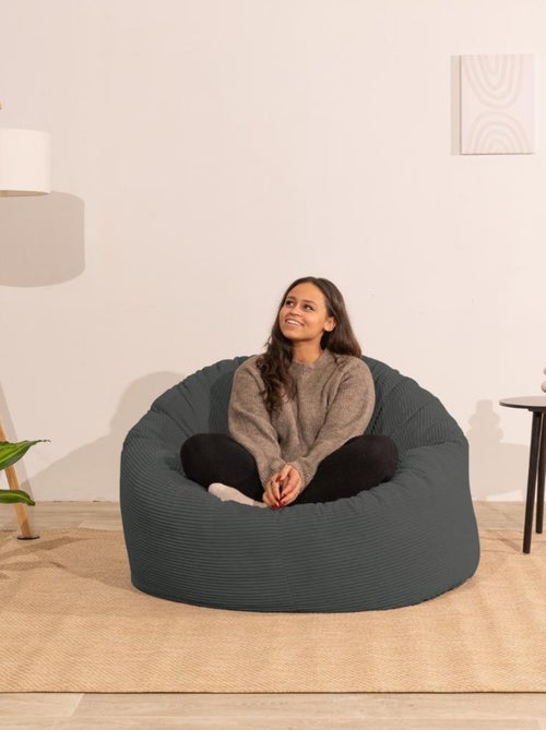 Pouf velours côtelé épais - Bananair - Kiabi
