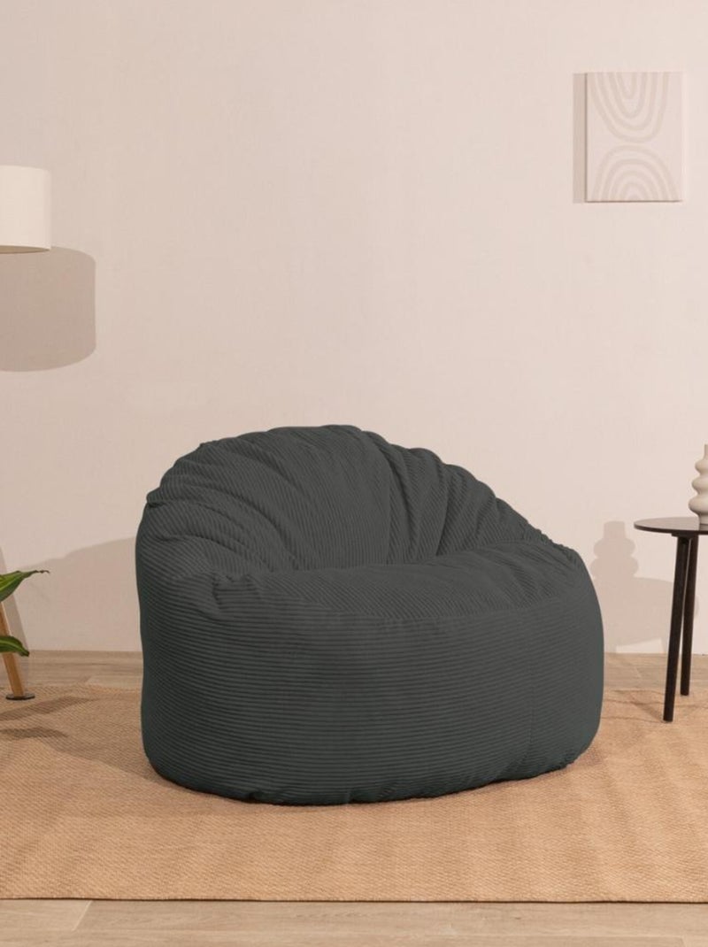 Pouf velours côtelé épais - Bananair Gris foncé - Kiabi