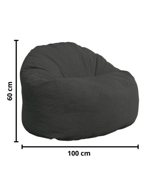Pouf velours côtelé épais - Bananair - Kiabi