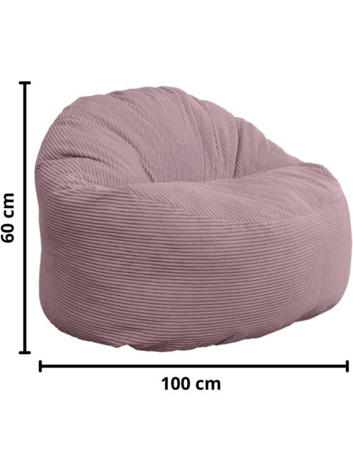 Pouf velours côtelé épais - Bananair - Kiabi