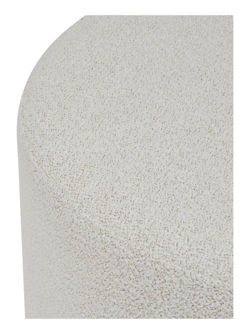 Pouf XL rond en tissu bouclette avec base bois - Kiabi