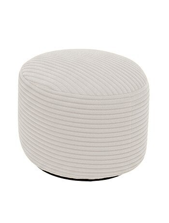 Pouf XXL déhoussable en velours côtelé 110 x 100 cm + repose-pieds