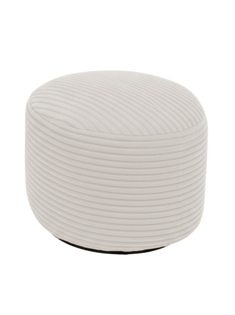 Pouf XXL déhoussable en velours côtelé 110 x 100 cm + repose-pieds Beige - Kiabi