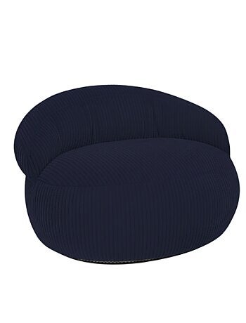Pouf XXL déhoussable en velours côtelé 110 x 100 cm + repose-pieds