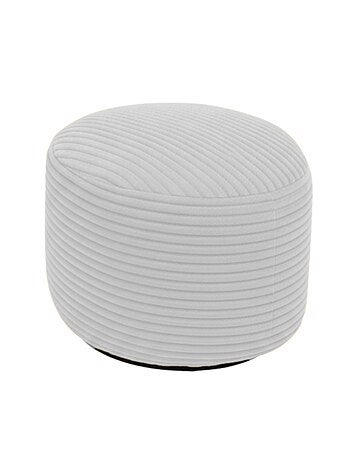 Pouf XXL déhoussable en velours côtelé 110 x 100 cm + repose-pieds