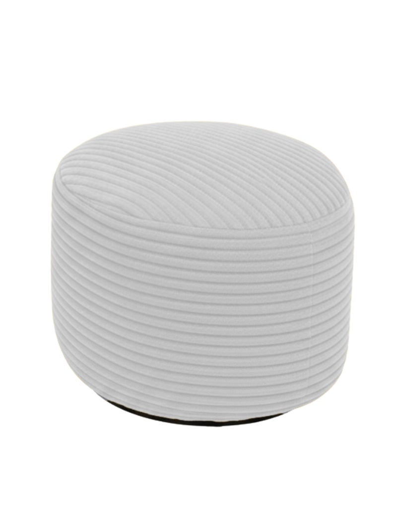 Pouf XXL déhoussable en velours côtelé 110 x 100 cm + repose-pieds Gris clair - Kiabi