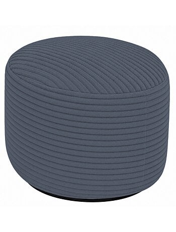 Pouf XXL déhoussable en velours côtelé 110 x 100 cm + repose-pieds