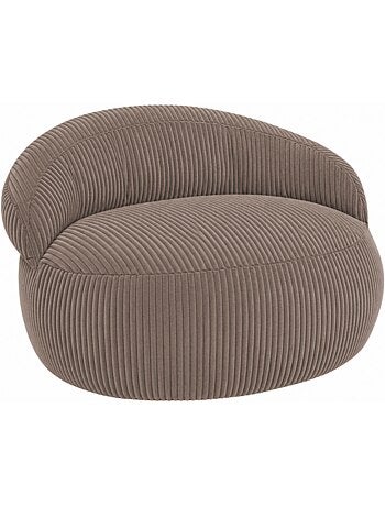Pouf XXL déhoussable en velours côtelé 110 x 100 cm + repose-pieds