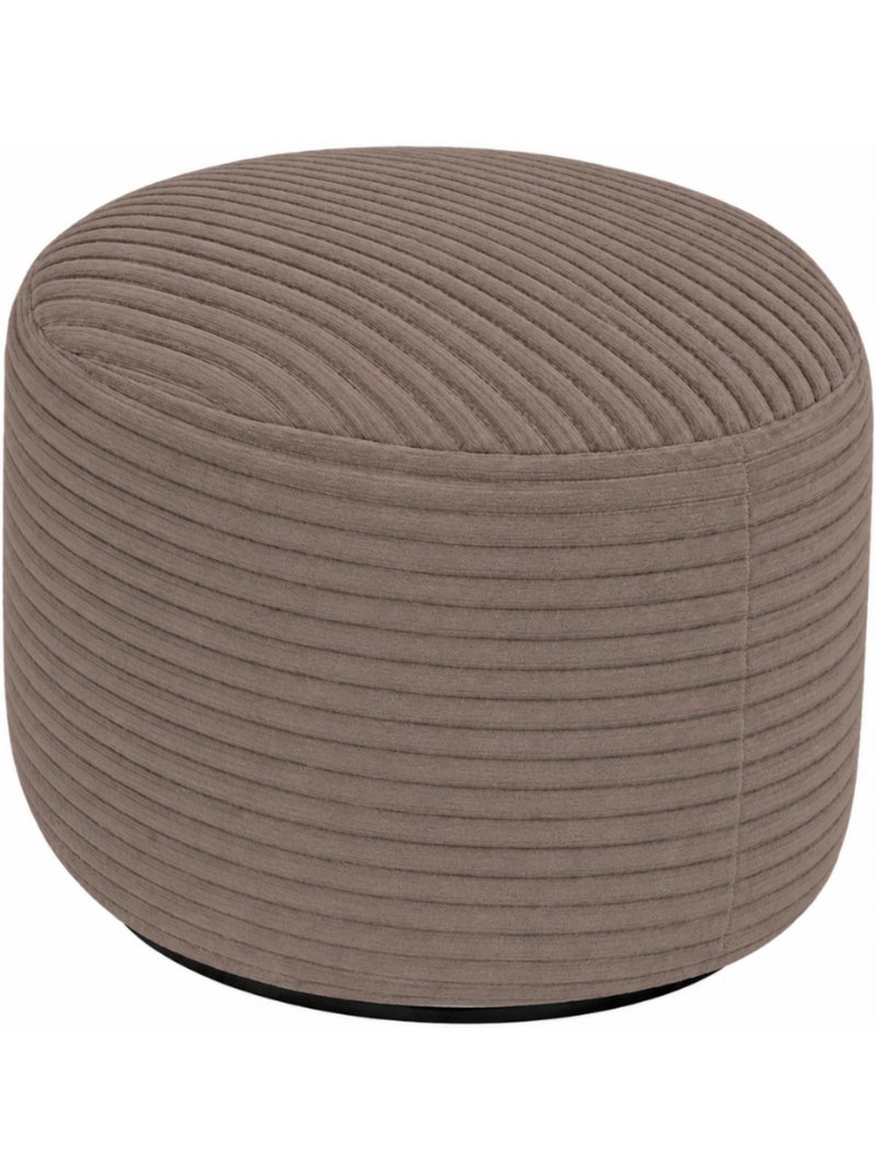 Pouf XXL déhoussable en velours côtelé 110 x 100 cm + repose-pieds Marron - Kiabi