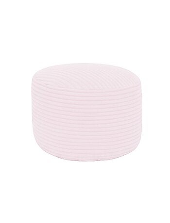 Pouf XXL déhoussable en velours côtelé 110 x 100 cm + repose-pieds