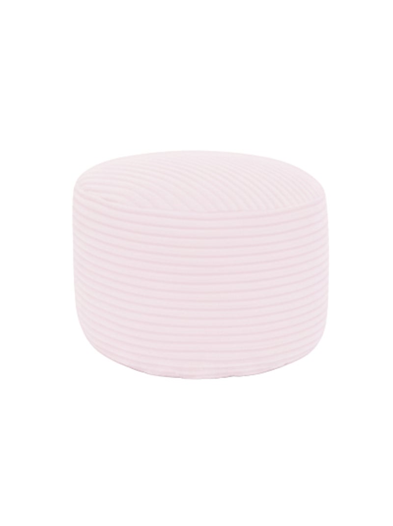 Pouf XXL déhoussable en velours côtelé 110 x 100 cm + repose-pieds Rose pâle - Kiabi