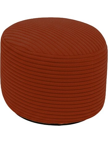 Pouf XXL déhoussable en velours côtelé 110 x 100 cm + repose-pieds