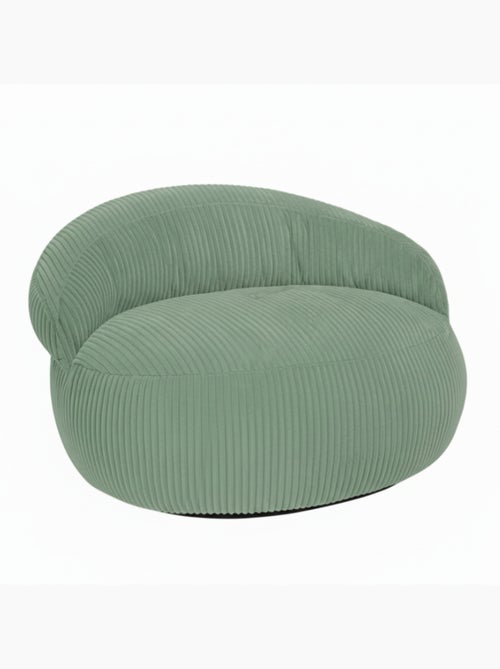 Pouf XXL déhoussable en velours côtelé 110 x 100 cm + repose-pieds - Kiabi Pouf XXL déhoussable en velours côtelé 110 x 100 cm + repose-pieds - Kiabi