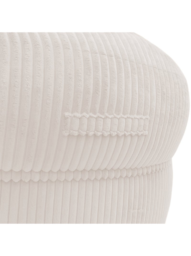 Pouf XXL déhoussable en velours côtelé BANANAIR 110 x 100 cm Beige - Kiabi