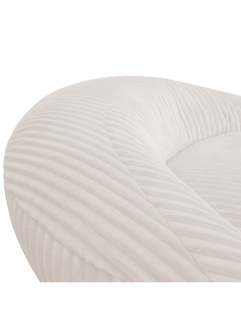 Pouf XXL déhoussable en velours côtelé BANANAIR 110 x 100 cm Beige - Kiabi