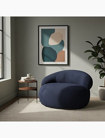Pouf XXL déhoussable en velours côtelé BANANAIR 110 x 100 cm