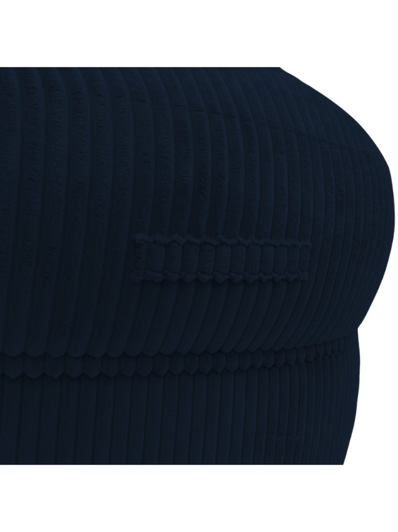 Pouf XXL déhoussable en velours côtelé BANANAIR 110 x 100 cm Bleu foncé - Kiabi