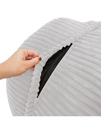 Pouf XXL déhoussable en velours côtelé BANANAIR 110 x 100 cm