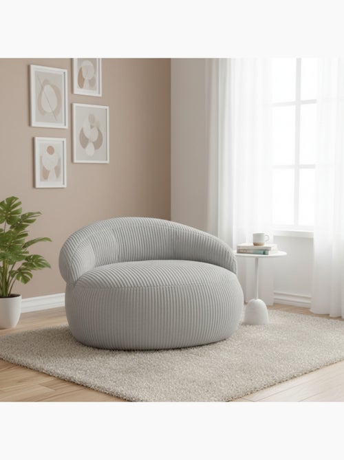Pouf XXL déhoussable en velours côtelé BANANAIR 110 x 100 cm - Kiabi